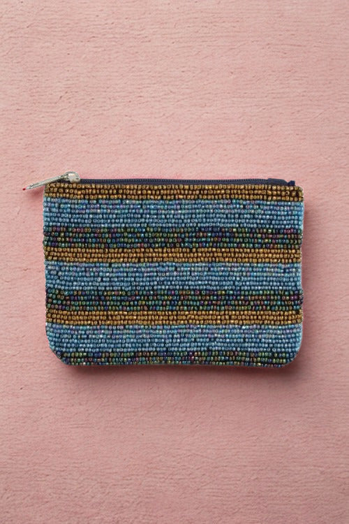 Cool Stripes Bead Pouch