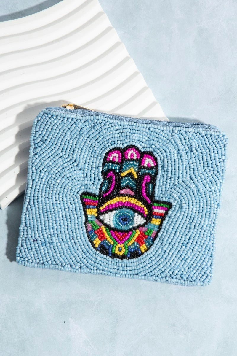 Hamsa Bead Pouch