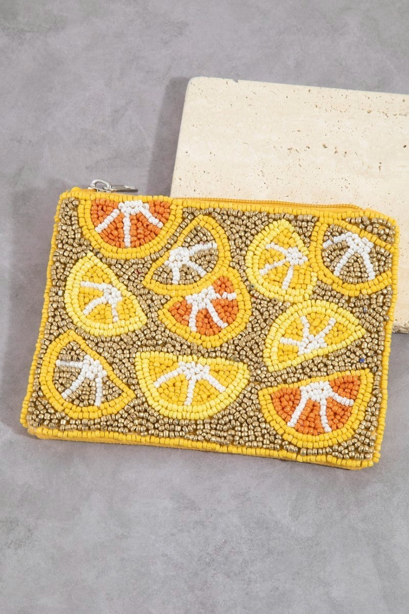 Lemon Slice Bead Pouch