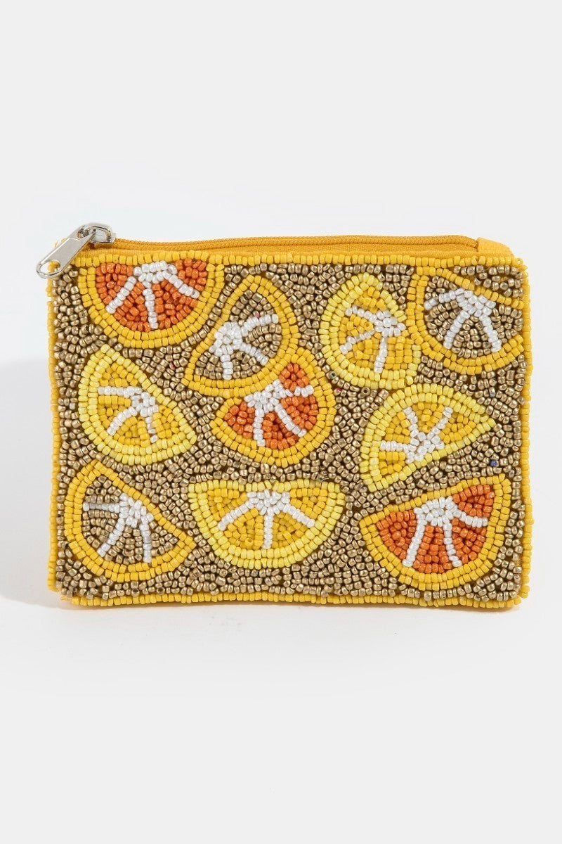 Lemon Slice Bead Pouch