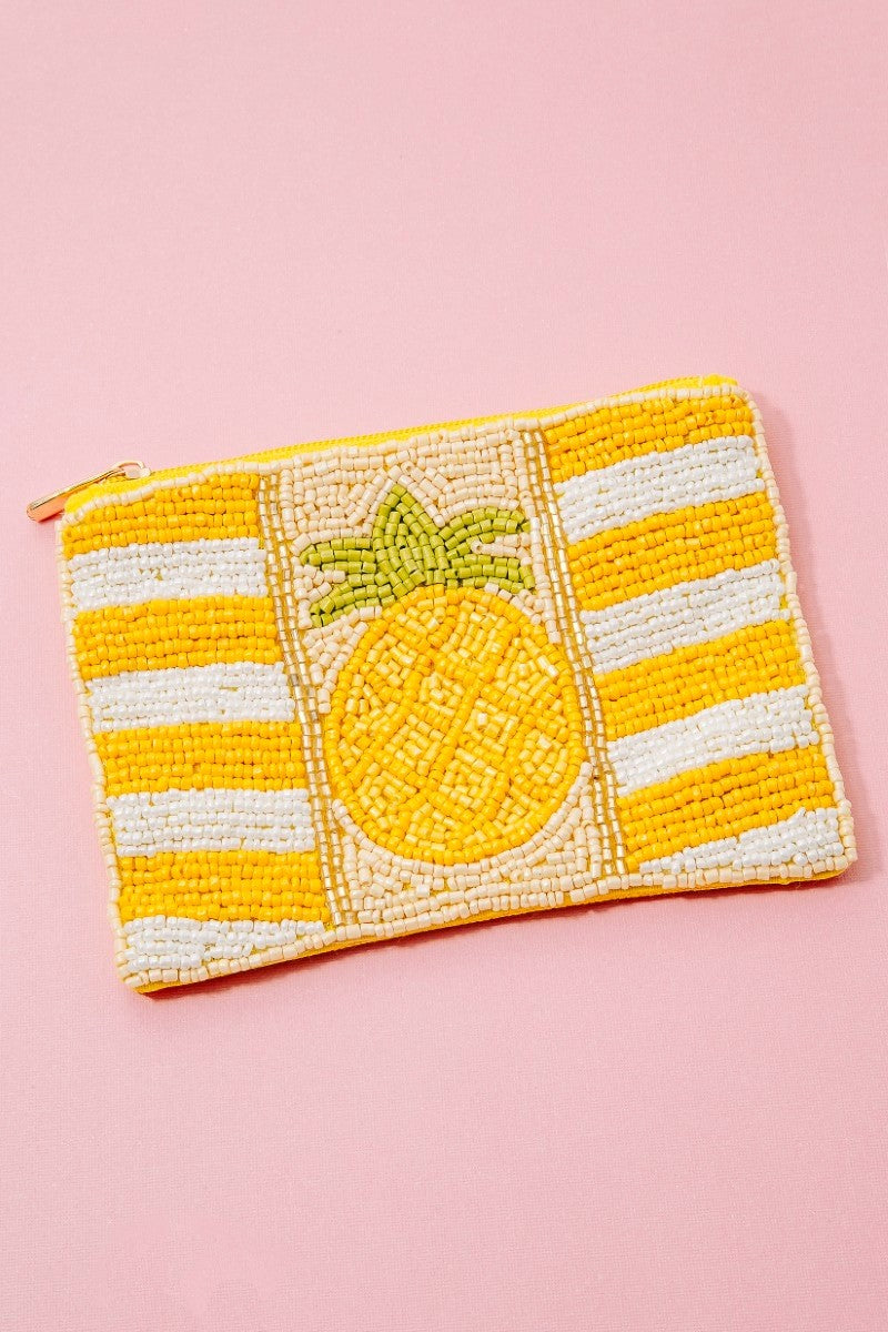 Pineapple Stripe Bead Pouch