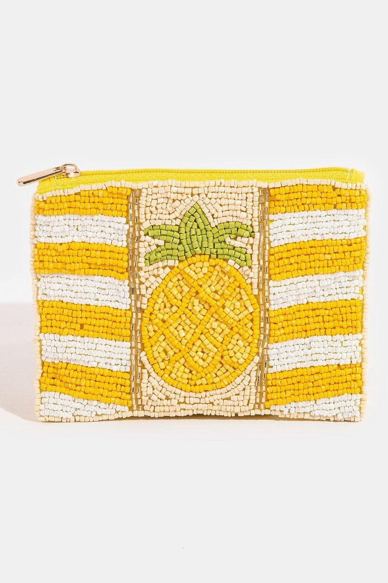 Pineapple Stripe Bead Pouch