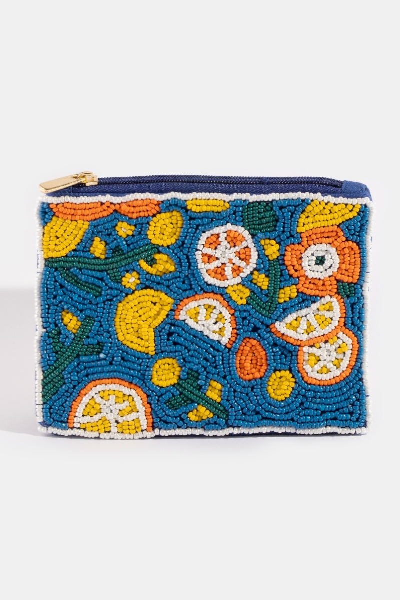 Summer Orange Bead Pouch