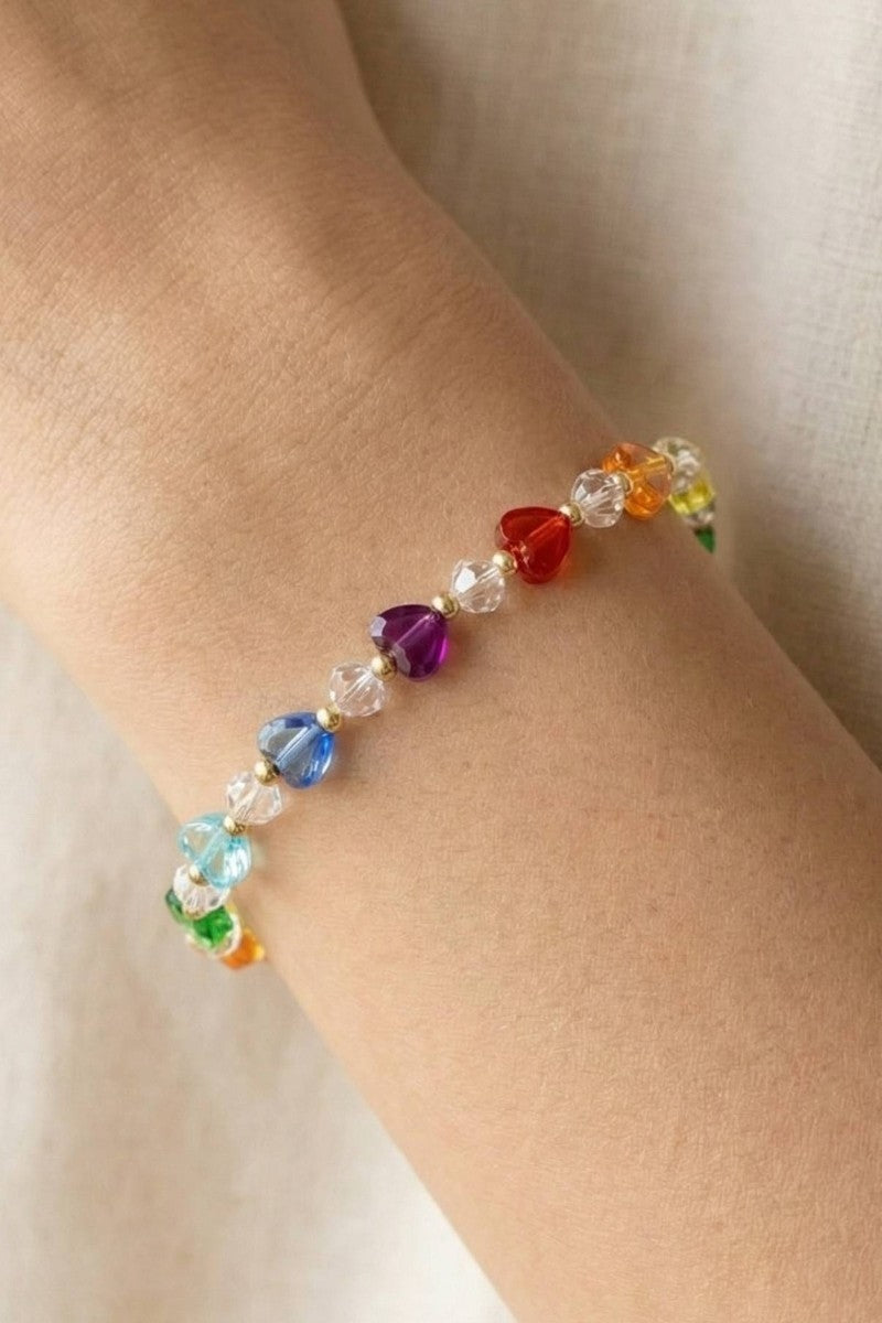 Rainbow Heart Bracelet