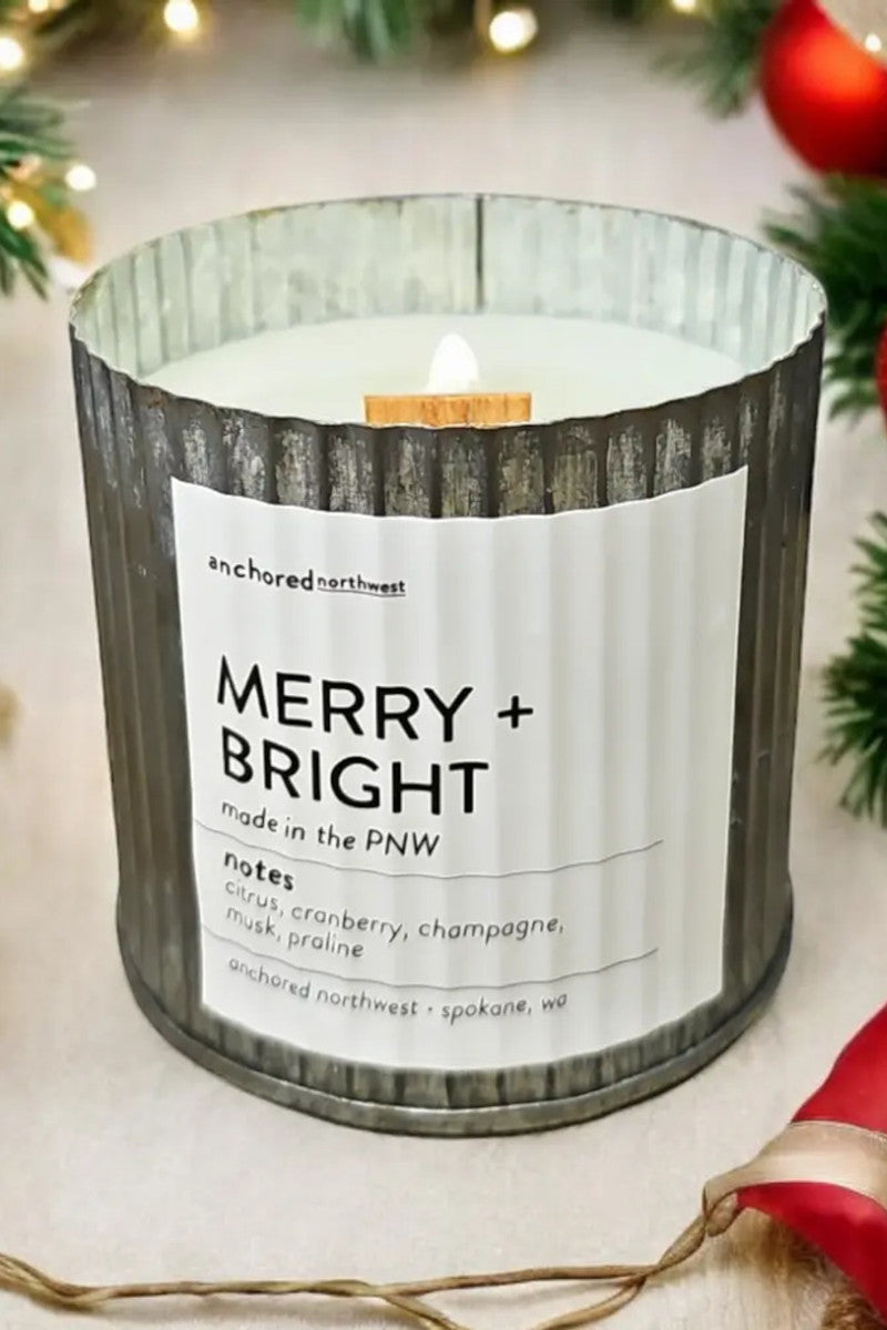 Merry & Bright Rustic Candle