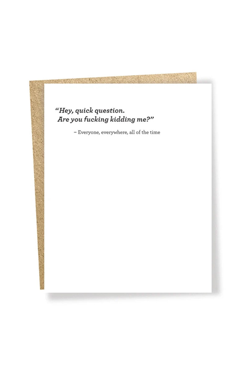 Quick Question Card