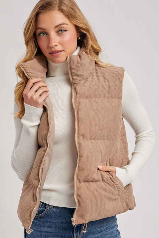 Cord Puffer Vest