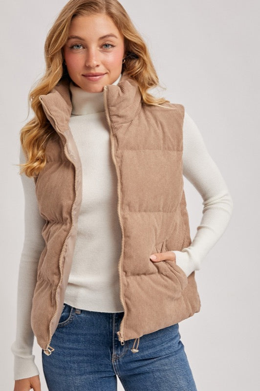 Cord Puffer Vest