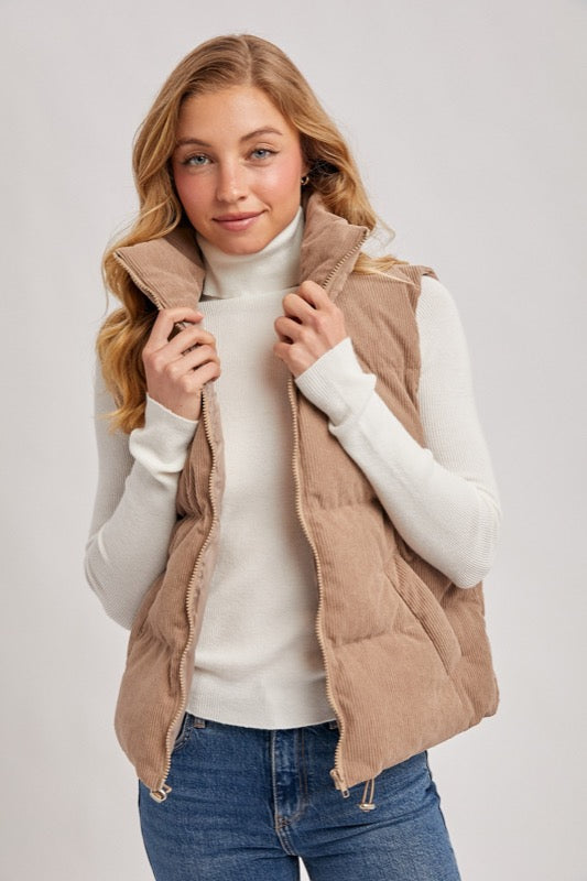Cord Puffer Vest