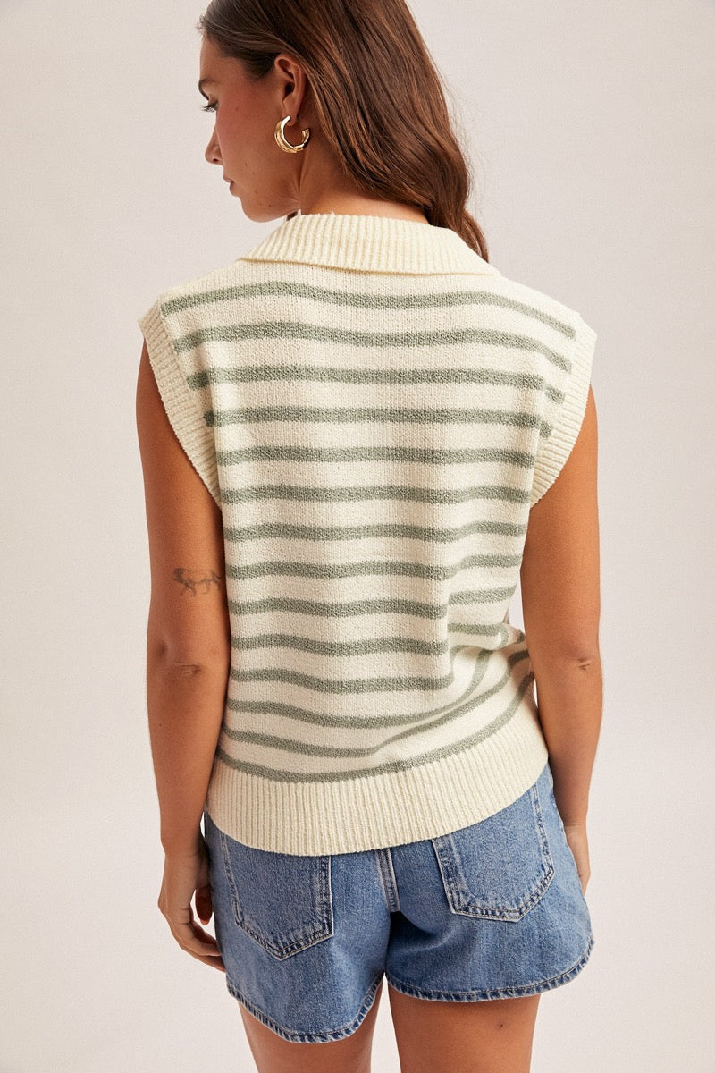 Daisy Stripe Sweater Vest