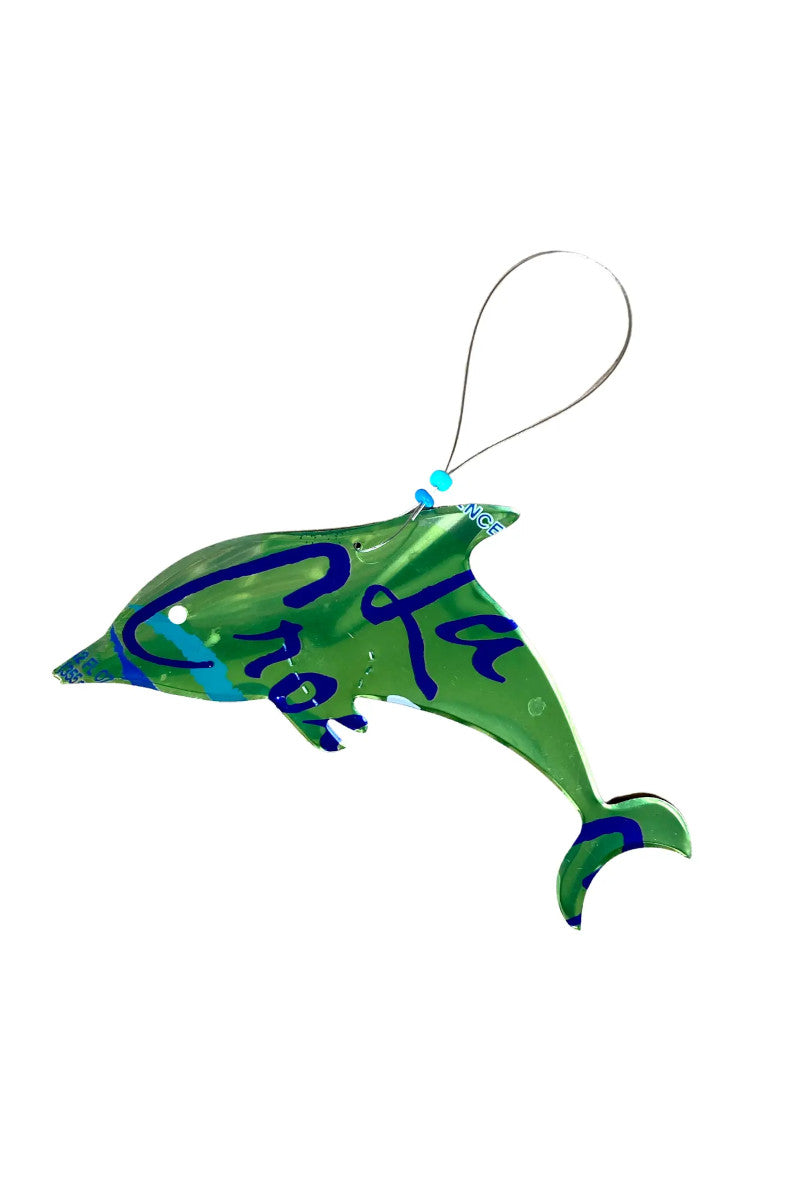 Dolphin Recycled Can Ornament
