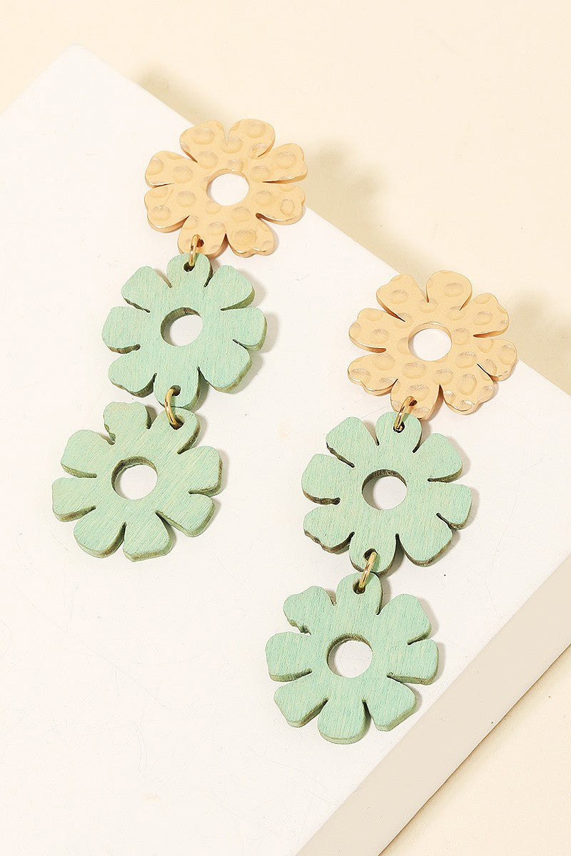 Triple Flower Earrings