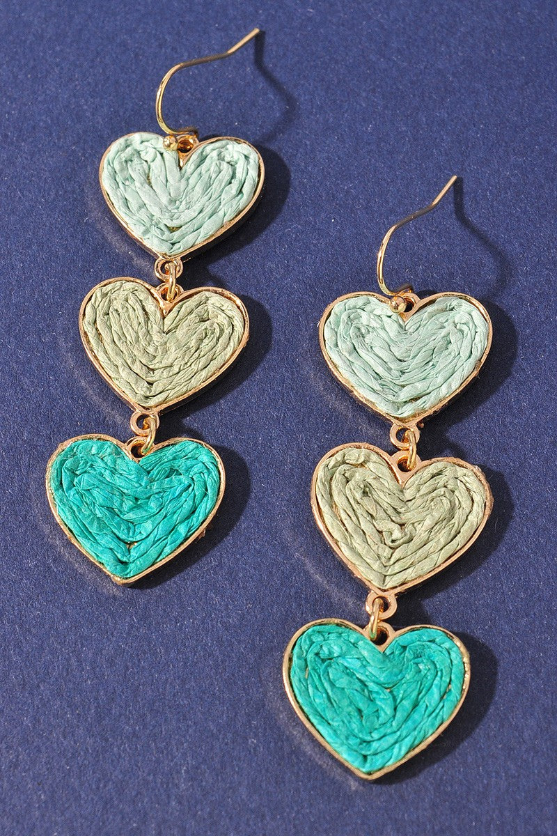 Triple Heart Earrings