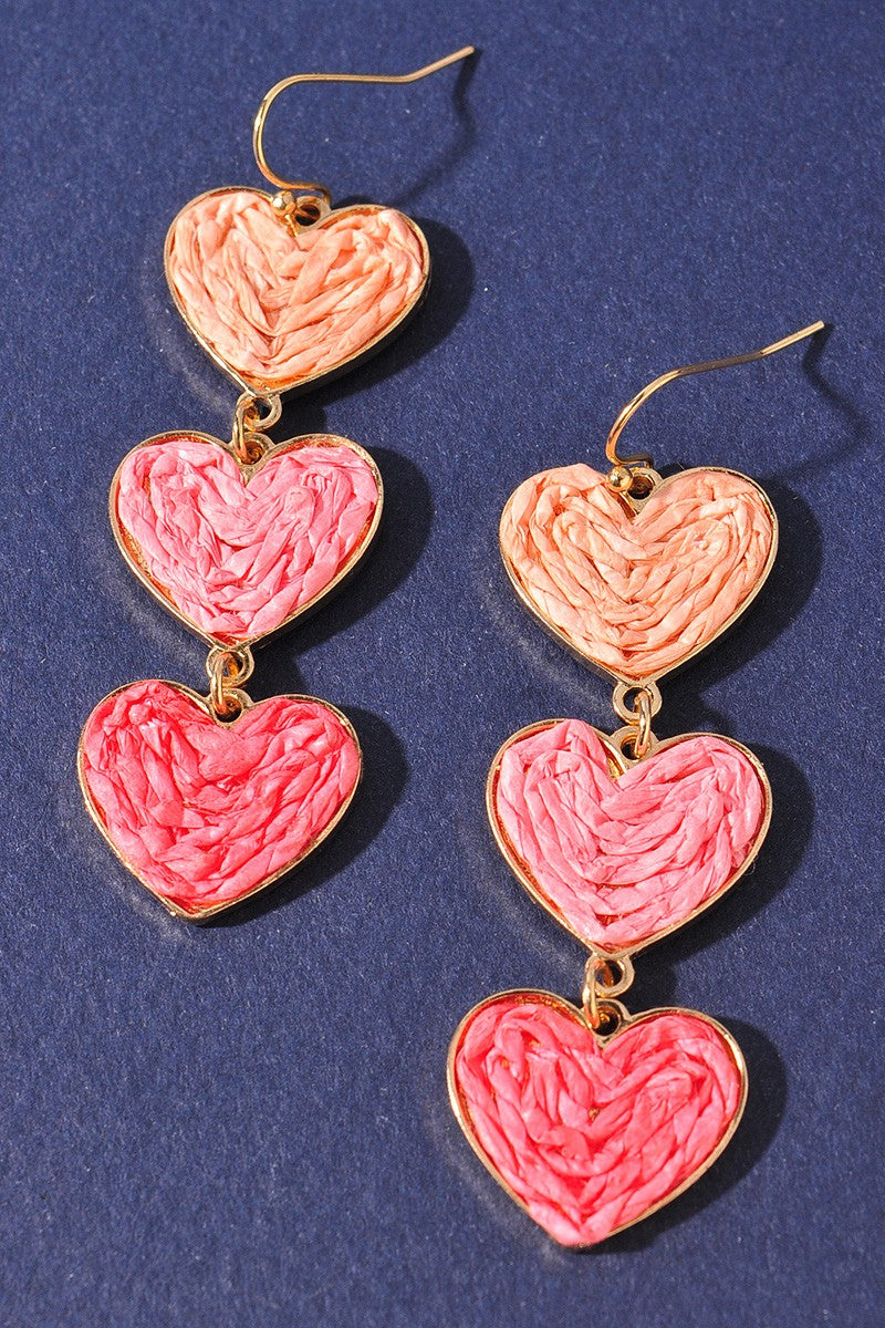 Triple Heart Earrings