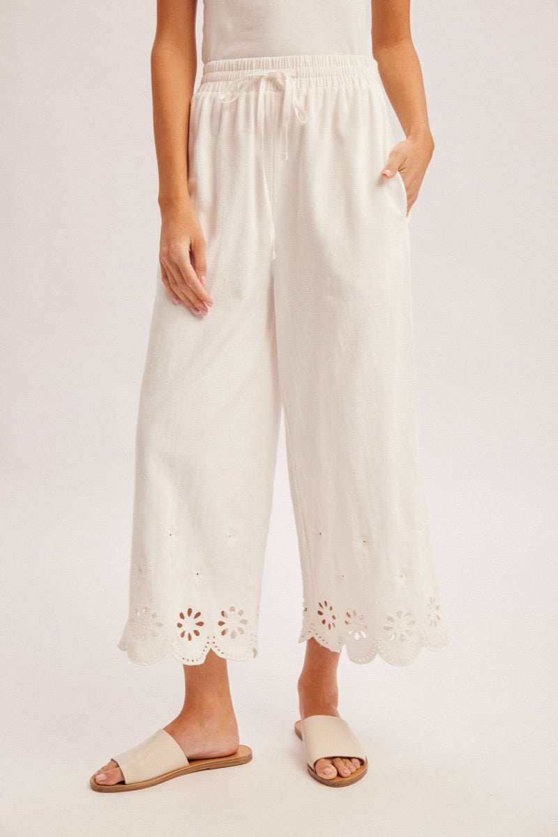 Eyelet Scallop Pants