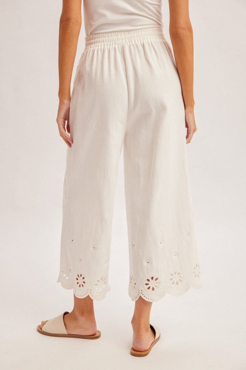 Eyelet Scallop Pants