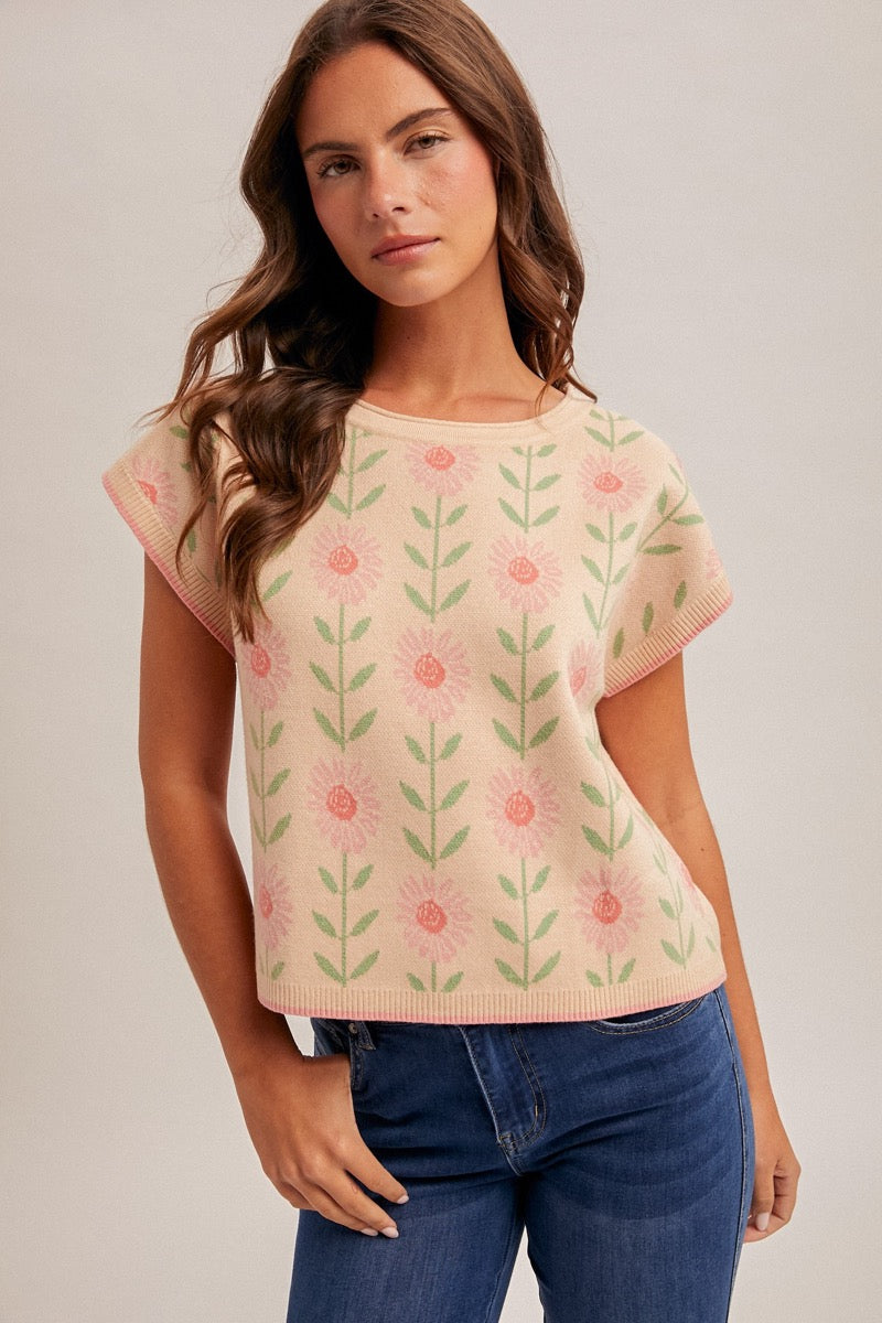 Floral Boxy Sweater