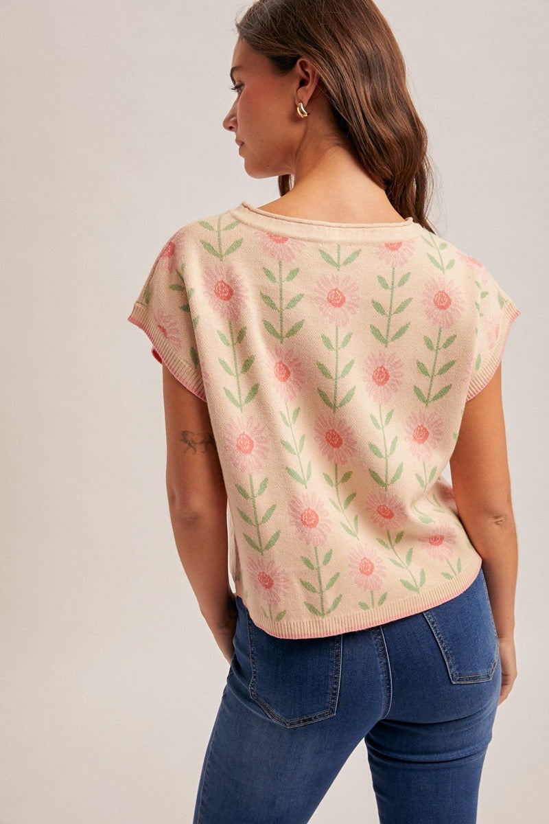 Floral Boxy Sweater