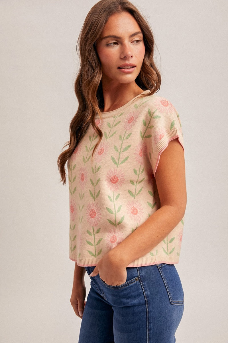 Floral Boxy Sweater