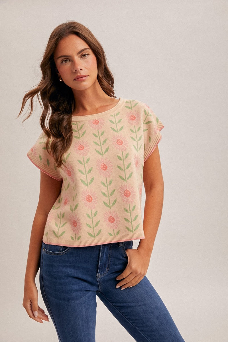 Floral Boxy Sweater