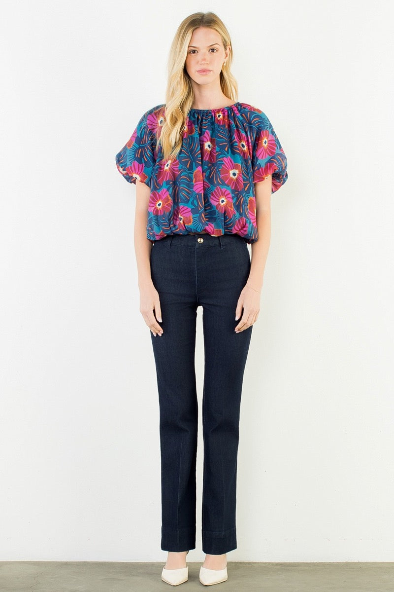 Floral Cinched Top