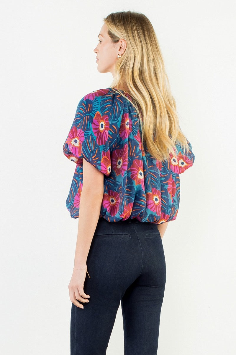 Floral Cinched Top