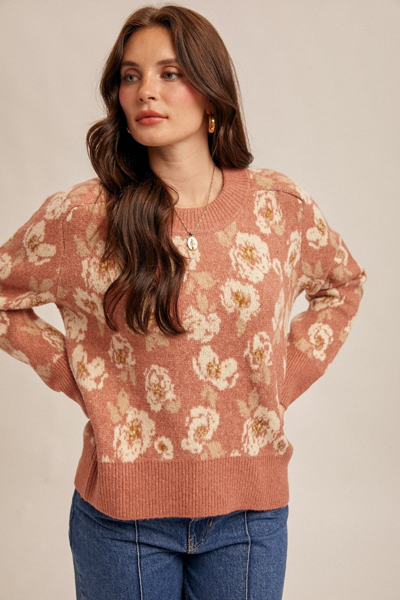 Floral Motif Sweater