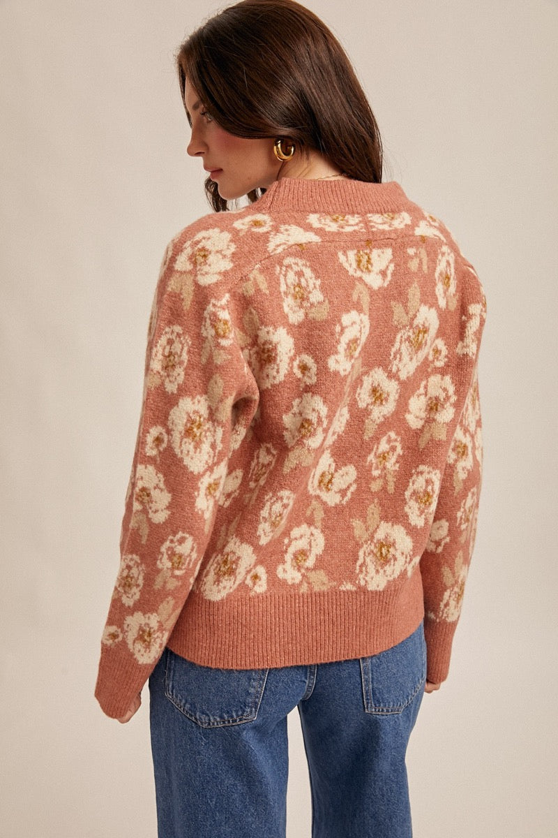 Floral Motif Sweater