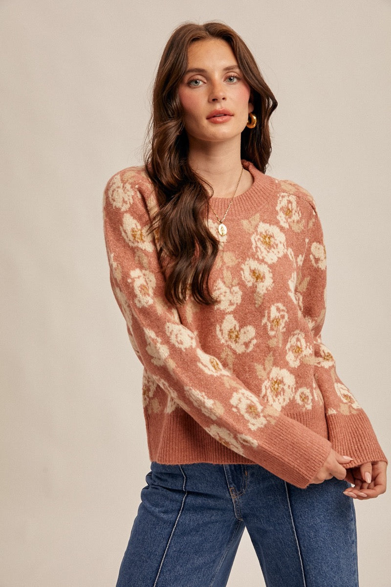 Floral Motif Sweater