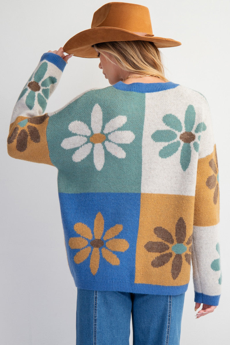 Flower Block Sweater