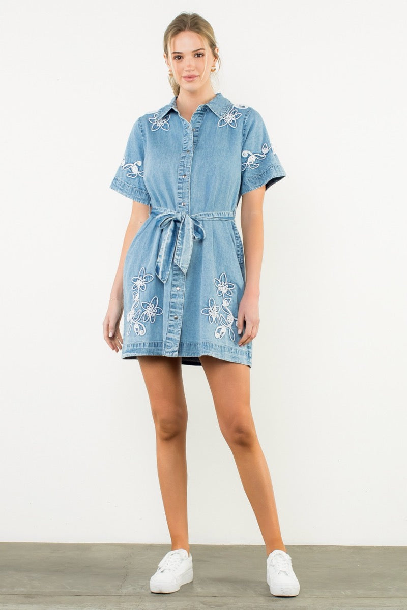 Flower Denim Dress