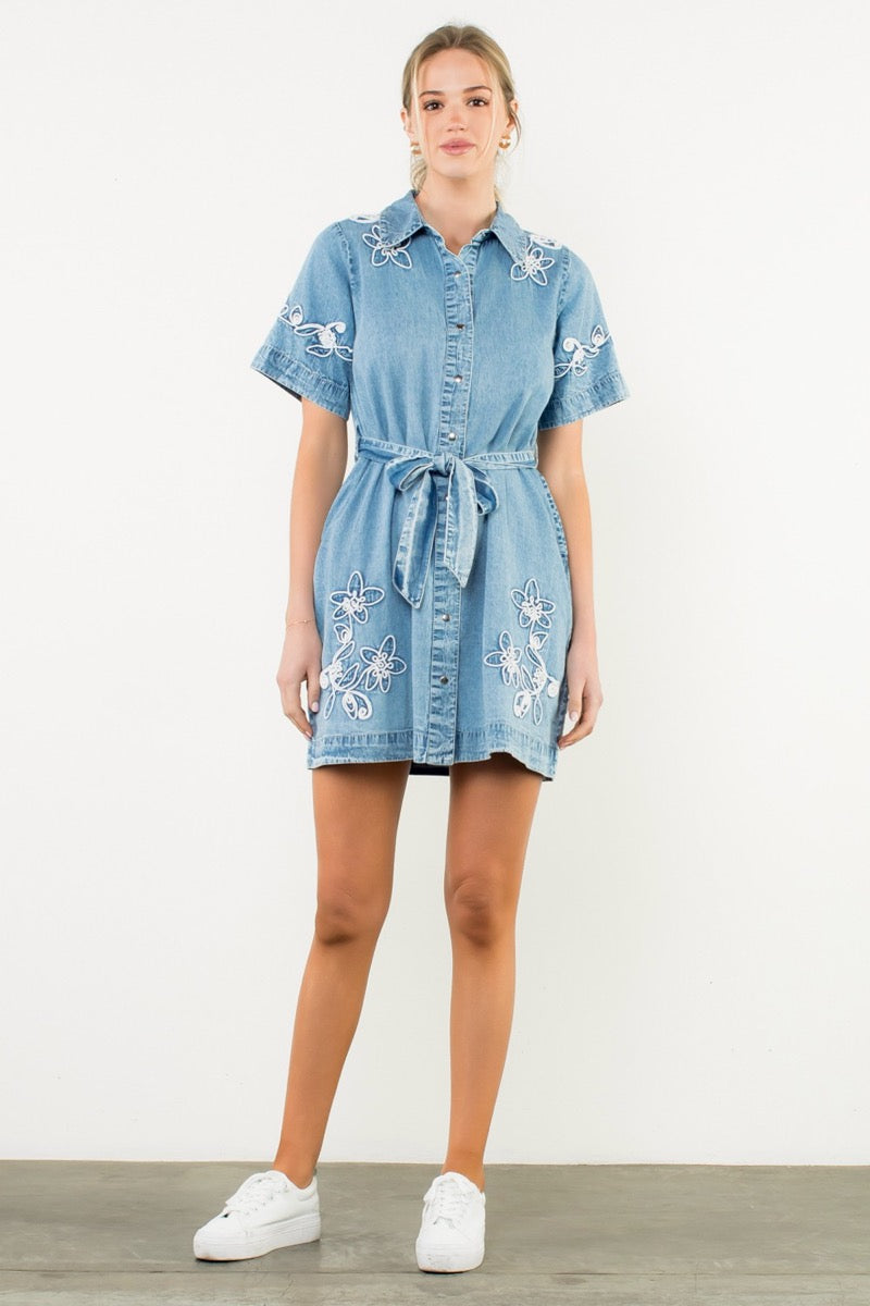 Flower Denim Dress