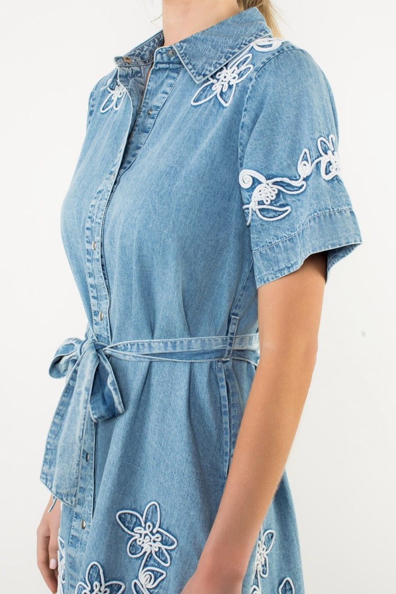 Flower Denim Dress