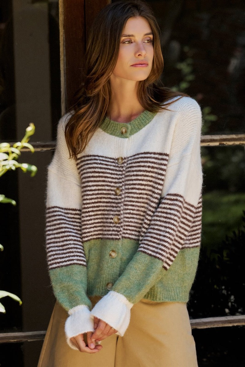 Fuzzy Striped Sweater