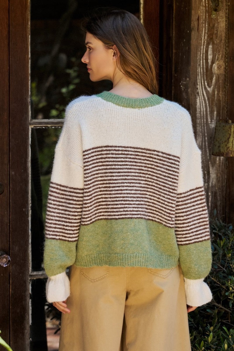 Fuzzy Striped Sweater