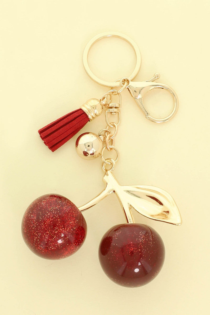 Glitter Fruit Keychain