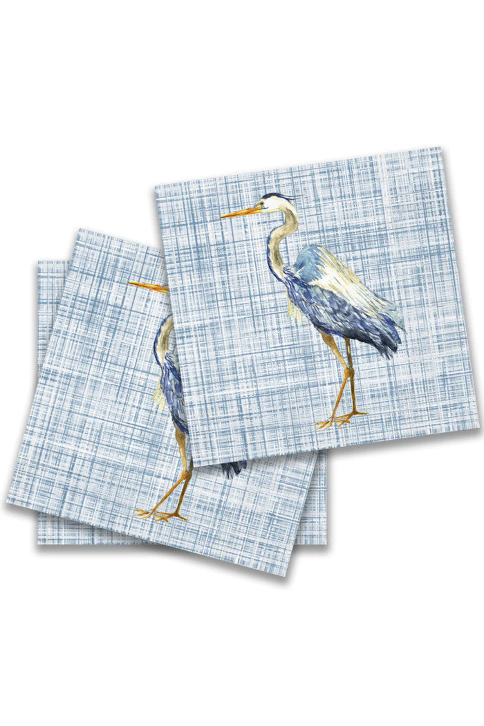 Blue Heron Cocktail Napkins