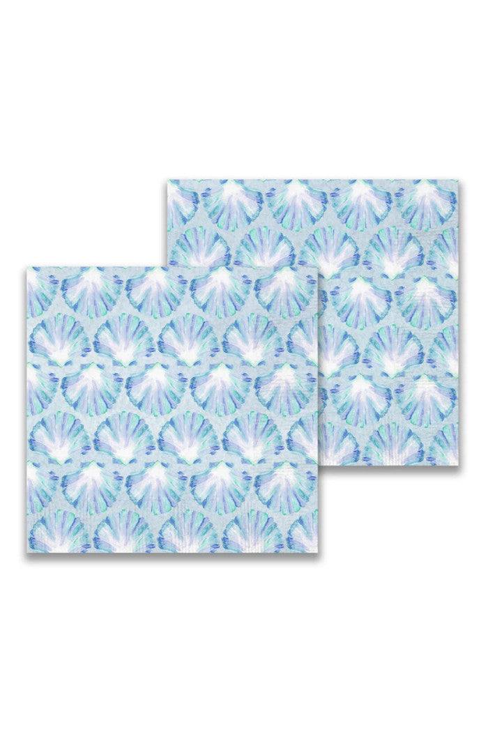 Blue Scallop Shell Cocktail Napkins