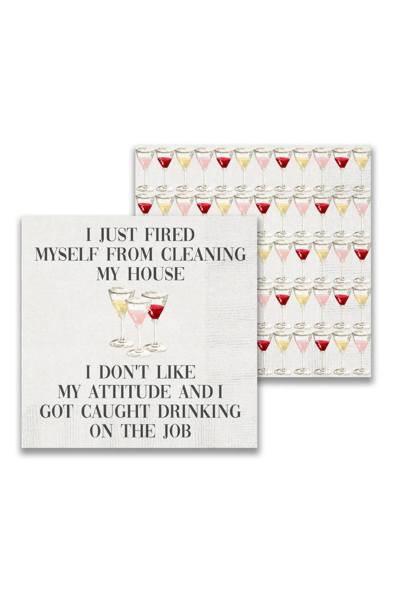 Fired Myself Cocktail Napkins