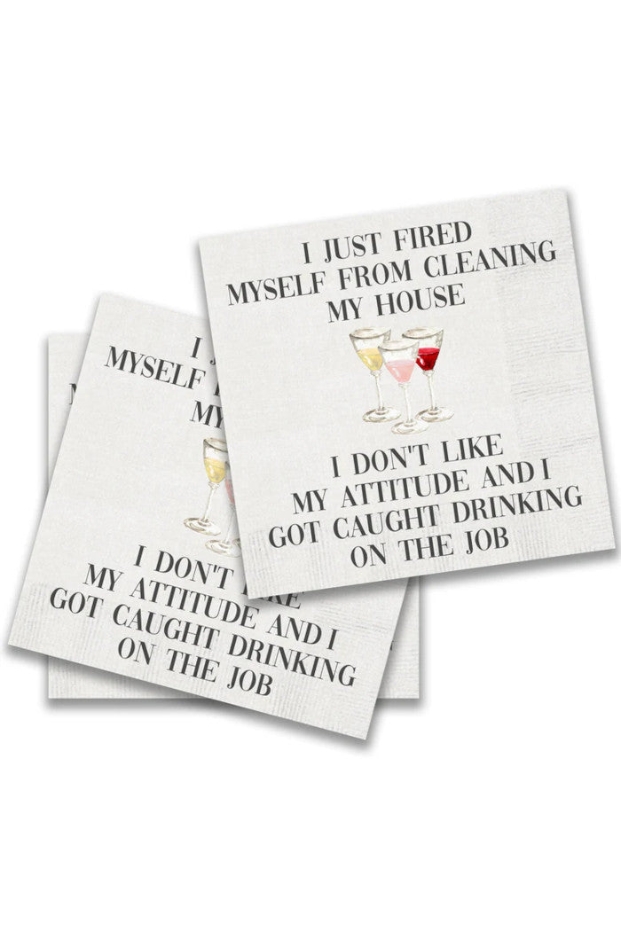 Fired Myself Cocktail Napkins