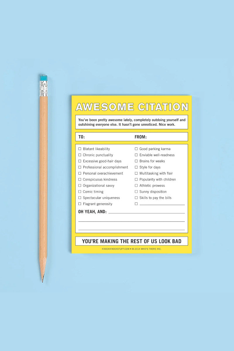 Aweome Citation Note Pad