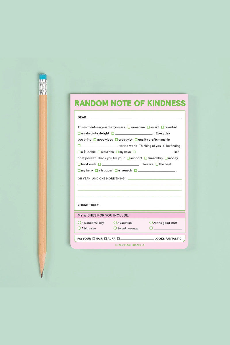 Random Kindness Note Pad