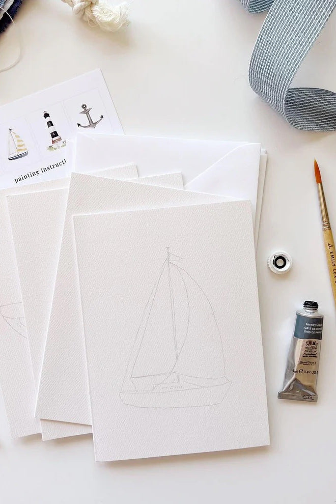 Seaside Paintable Notecards