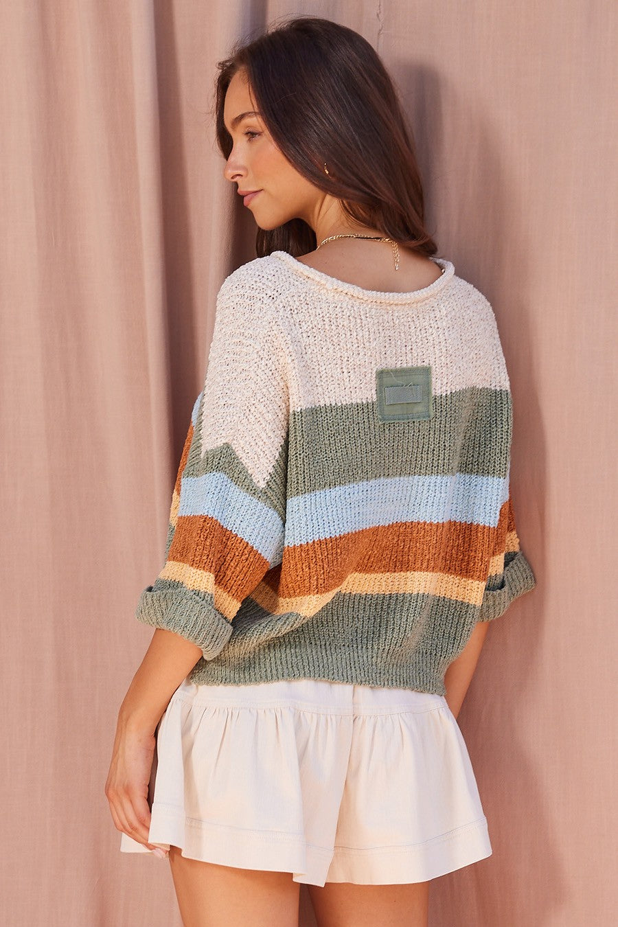 Patch Stripe Sweater