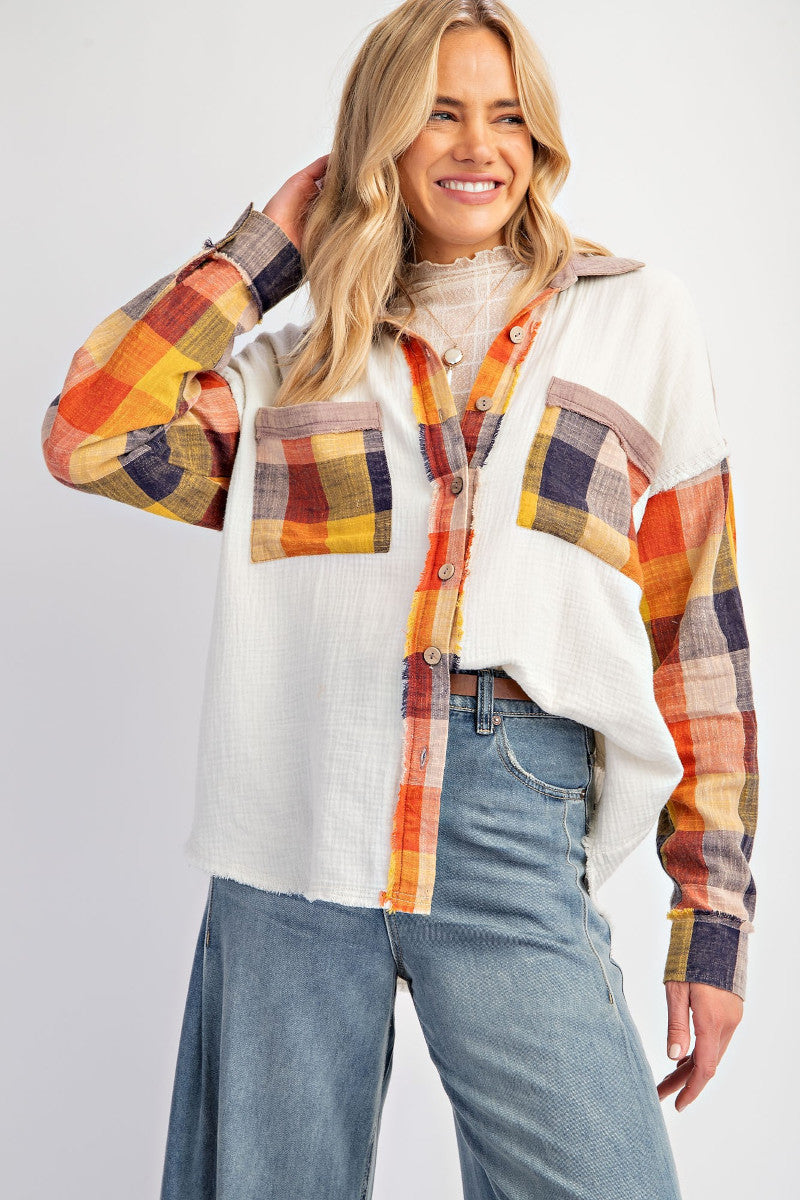 Plaid Shirt Days Top