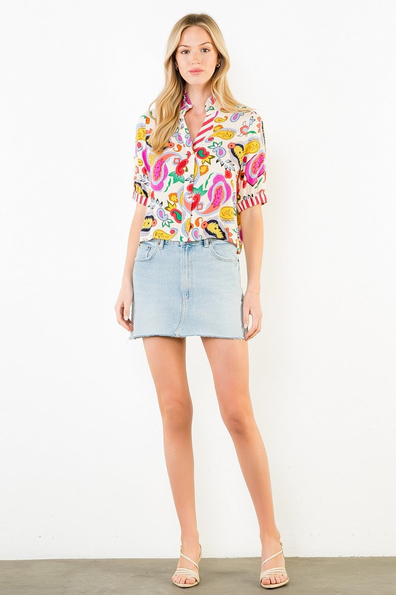 Pop Paisley Top