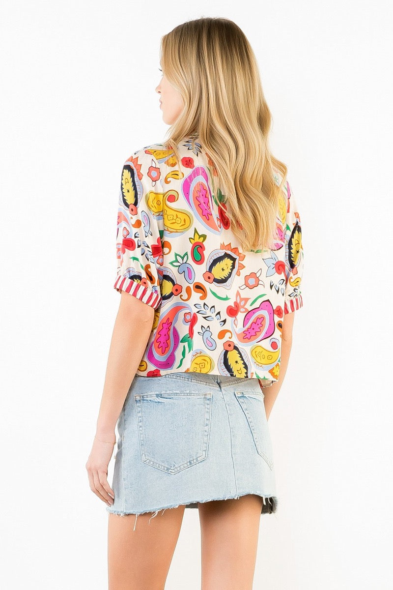 Pop Paisley Top