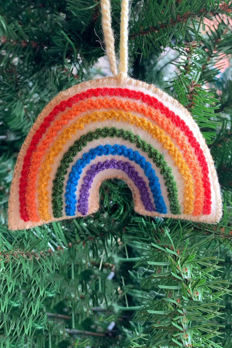 Rainbow Wool Ornament
