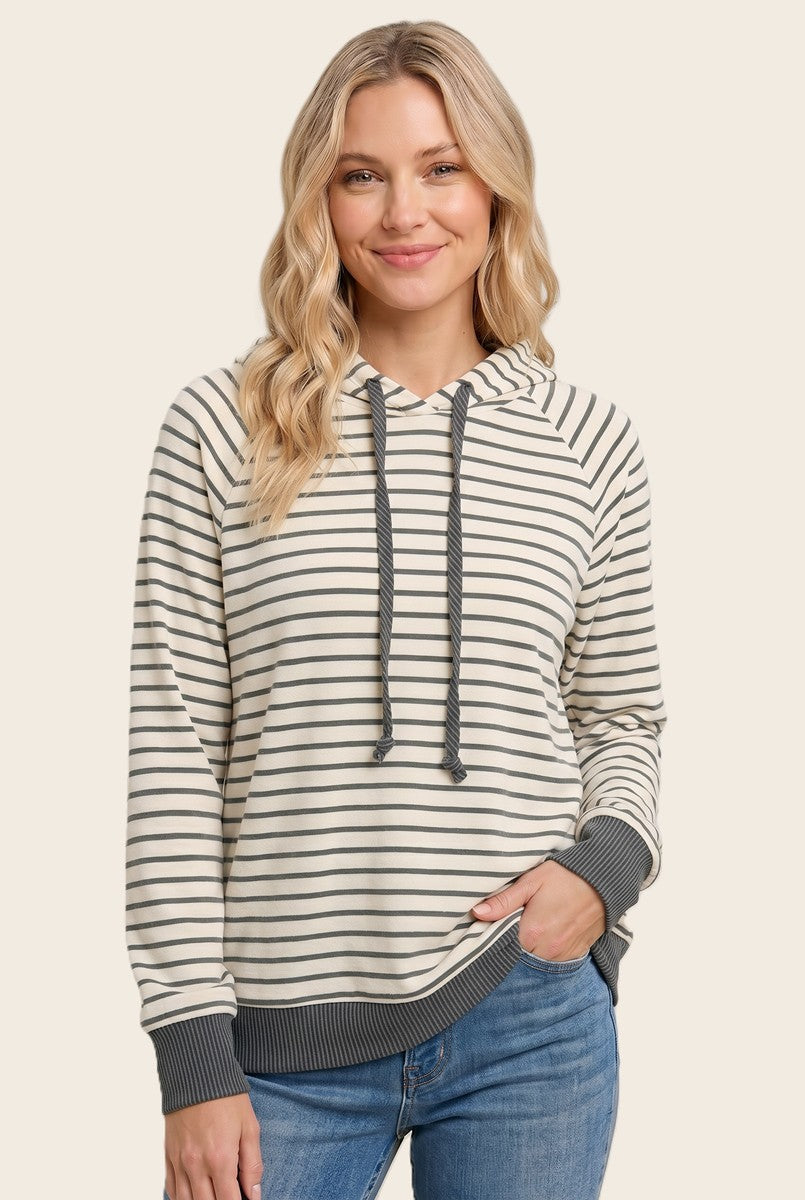 Ray Stripe Hoodie Top