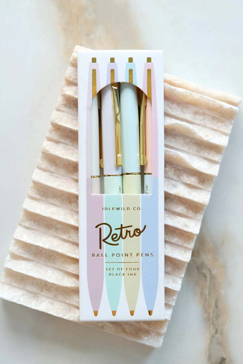 Pastel Rainbow Retro Pen Set